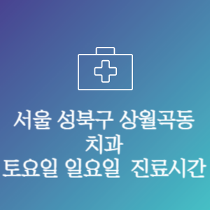 서울 성북구 상월곡동 치과 주말 토요일 일요일 문여는 병원 진료시간
