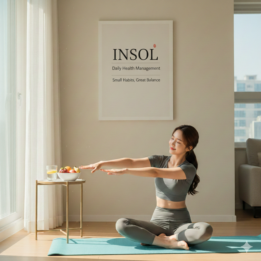 일상 속 건강 관리를 바라보는 기본적인 시각을 표현하는 이미지