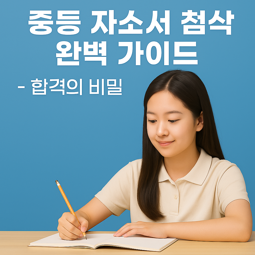 중등 자소서 첨삭 완벽 가이드 - 합격의 비밀