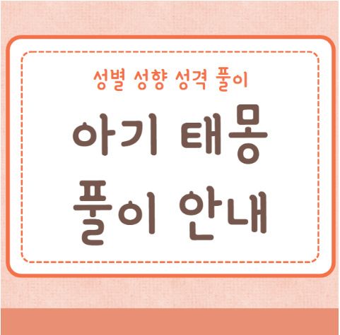 아기 태몽 풀이 및 해석 안내