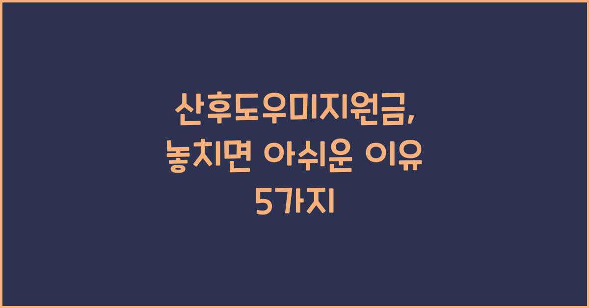 산후도우미지원금