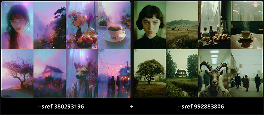 파스텔톤과 시네마틱 톤의 스타일 코드 무드보드 이미지_Midjourney