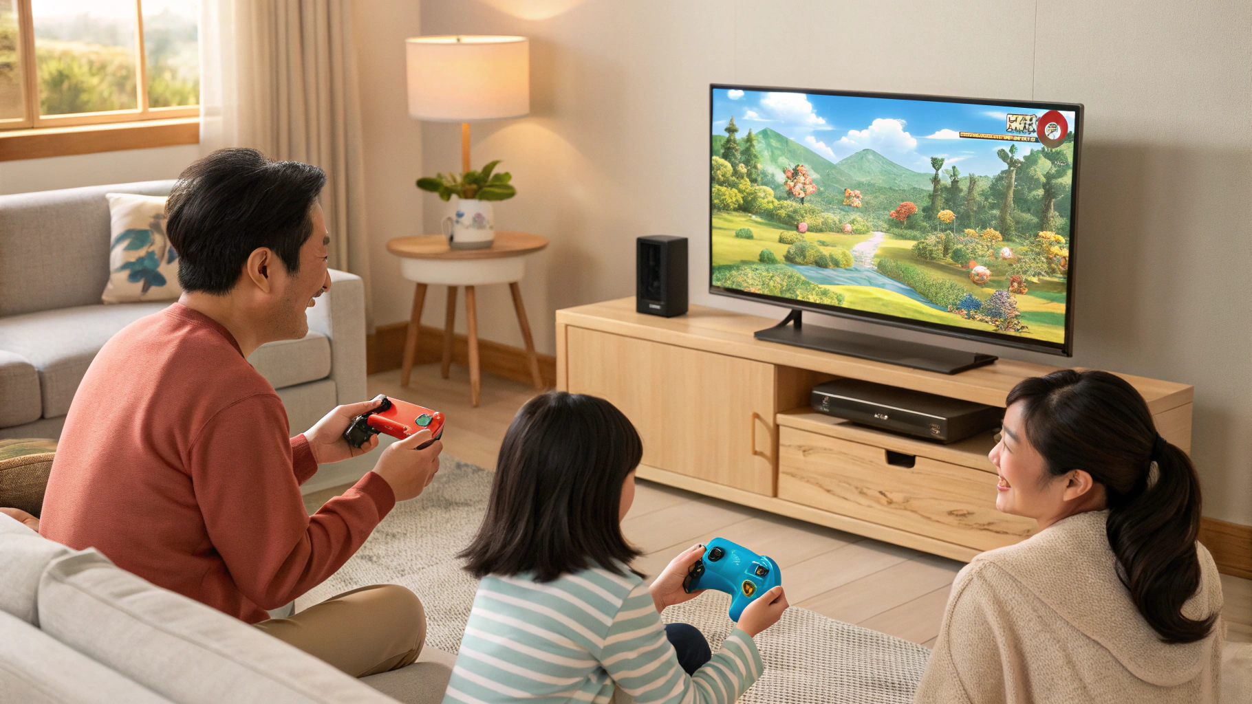 가족과 함께 하는 닌텐도 스위치