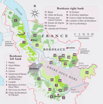 보르도 주요 와인산지