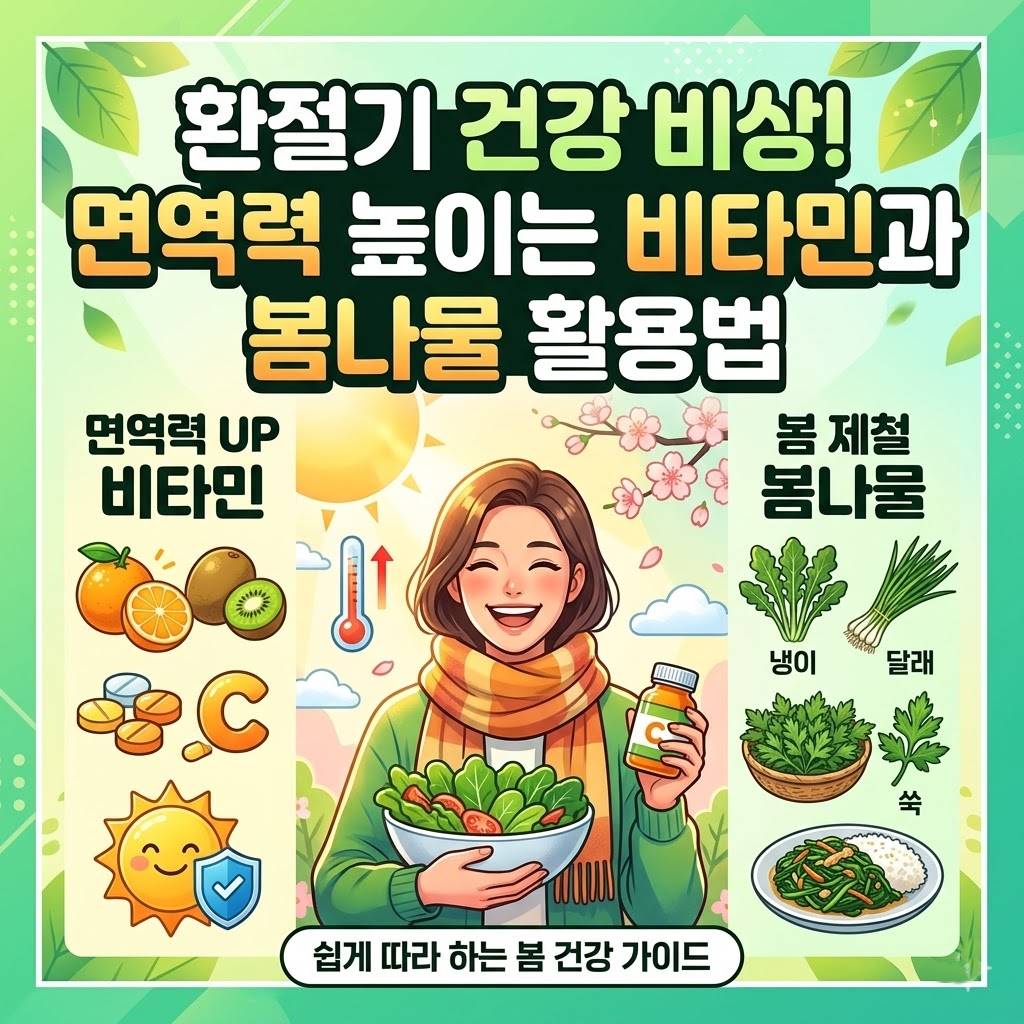 환절기 건강 비상! 면역력 높이는 비타민과 봄나물 활용법