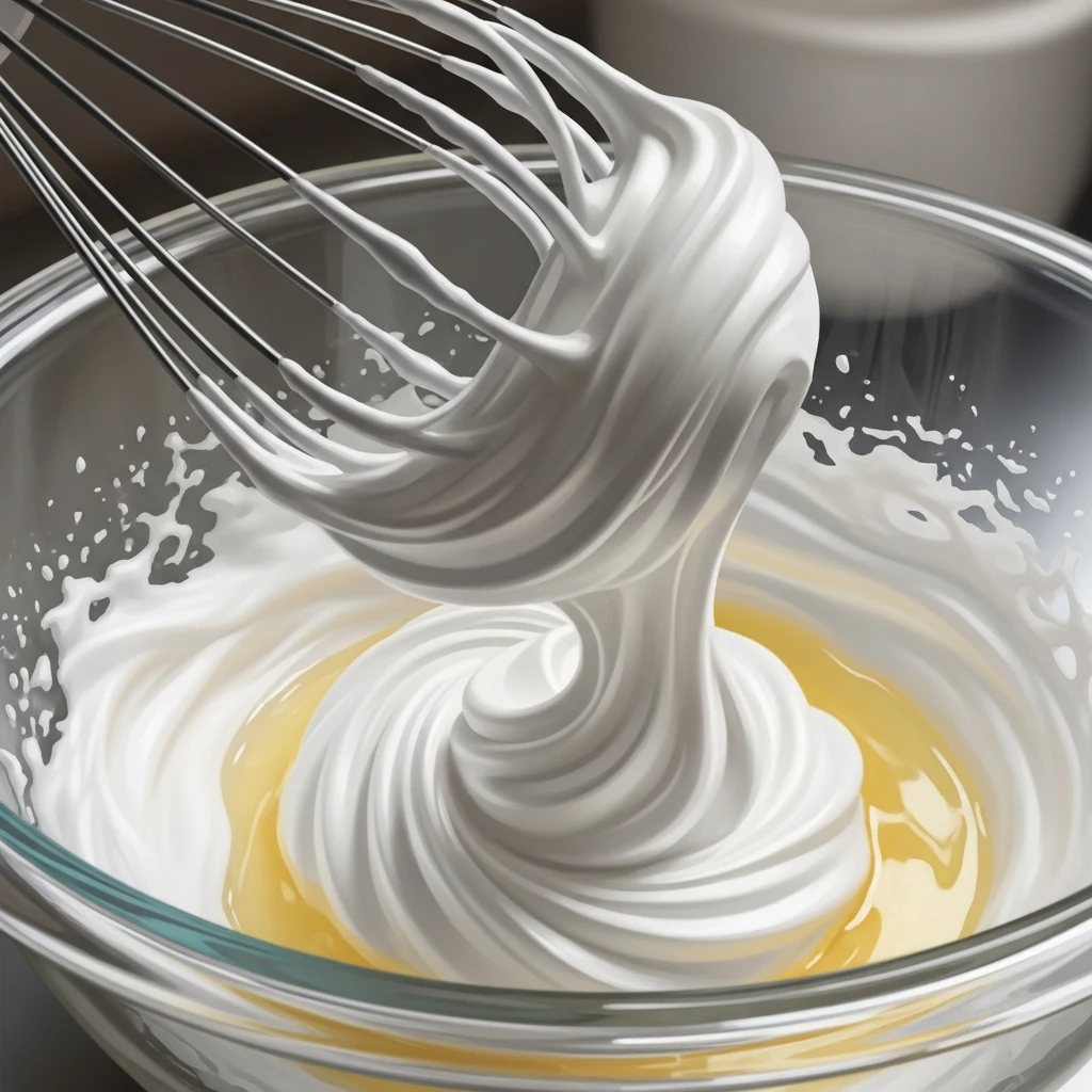 거품이 올라온 계란 흰자