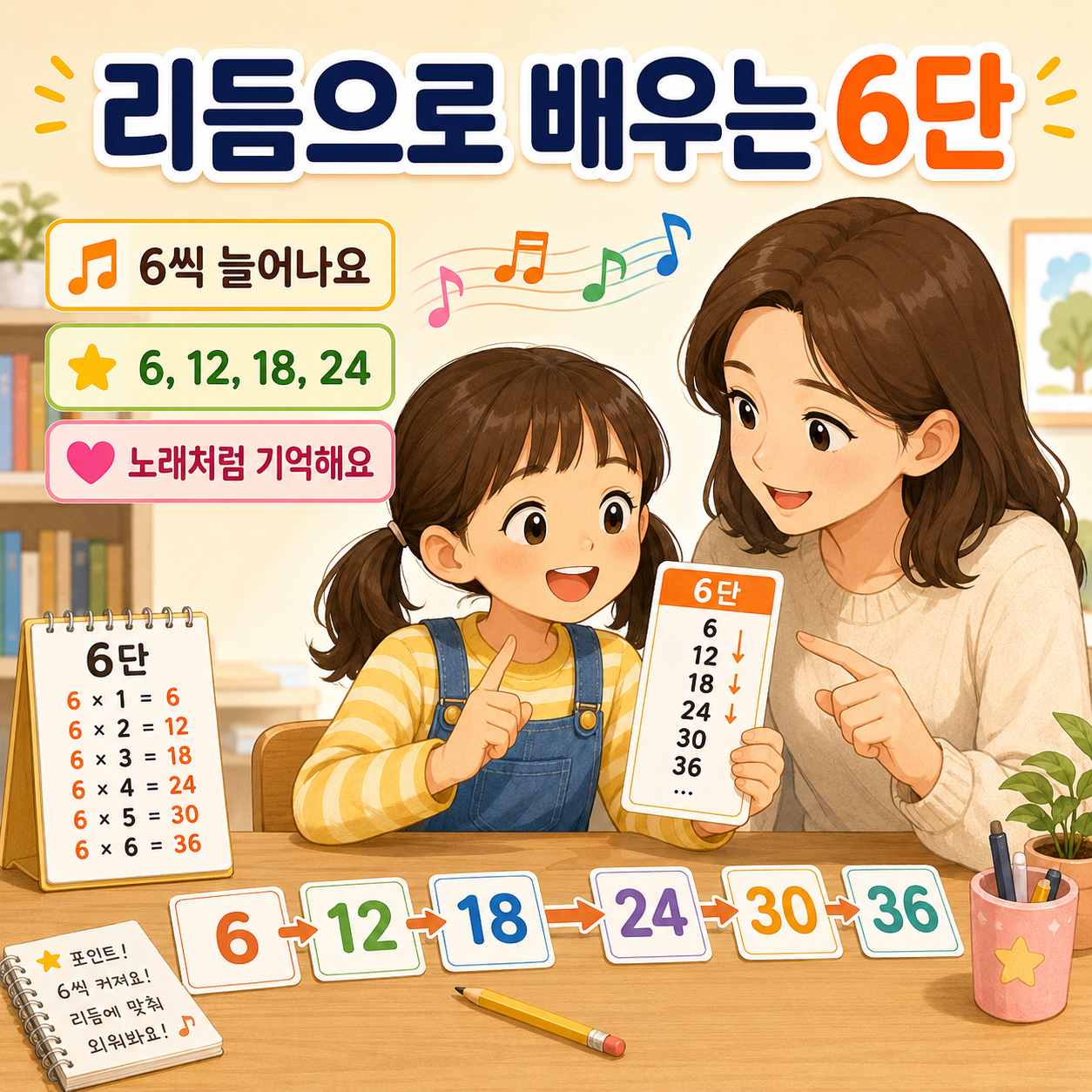 6단은 리듬을 넣으면 더 쉬워져요