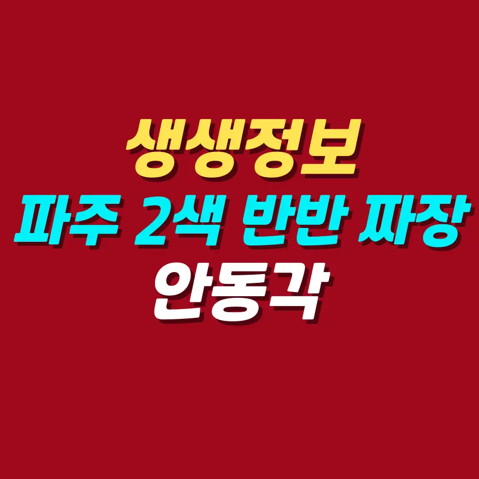 생생정보-경기도-파주-2색-반반-짜장면-탕수육-맛집-안동각