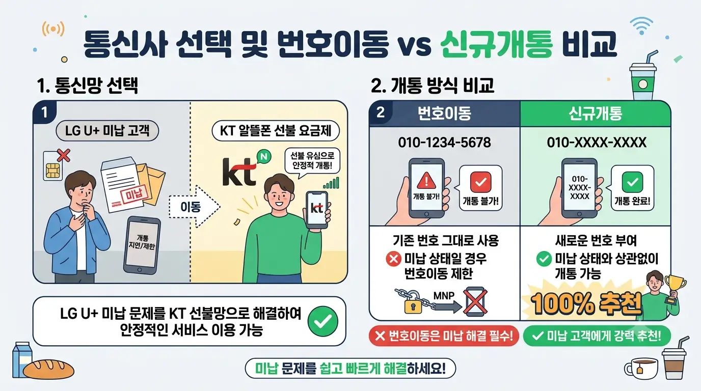 통신사 선택과 번호이동 VS 신규개통 구분