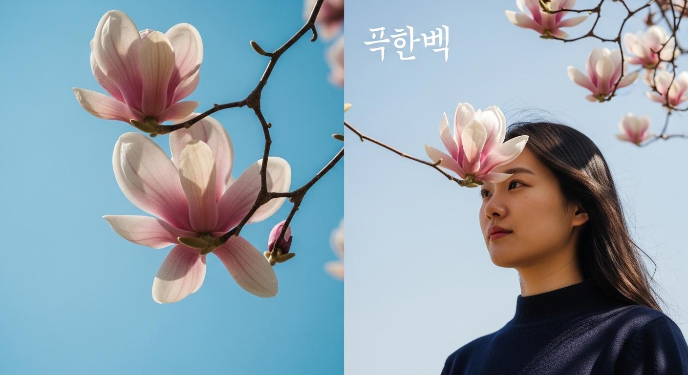 목련꽃 그늘 아래서