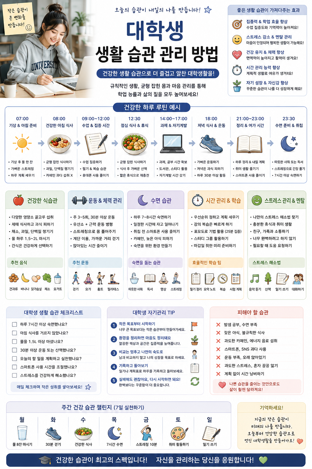 대학생 생활 습관 관리 방법 관련 사진