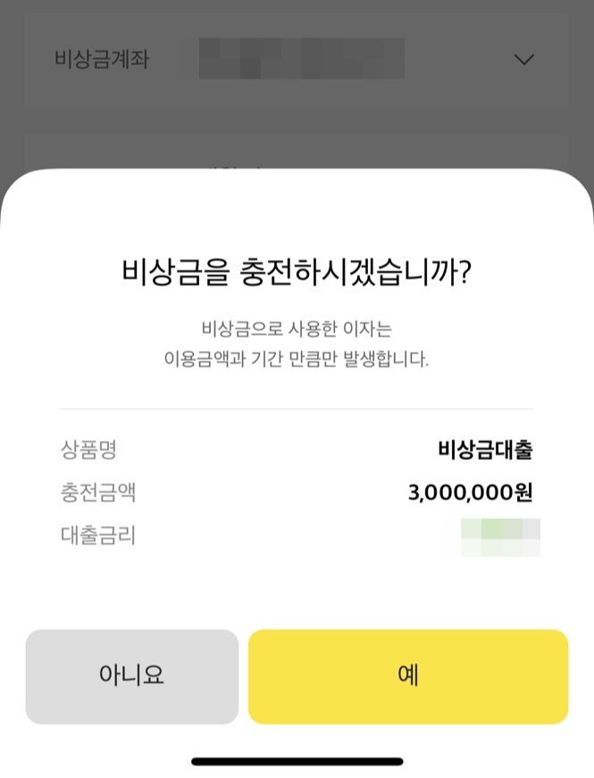 카카오뱅크 비상금대출 조건, 금리