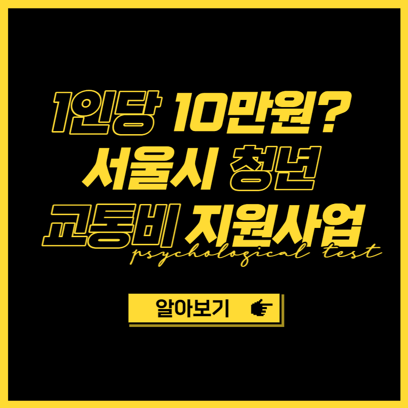 서울시 청년 교통비 지원사업 알아보기