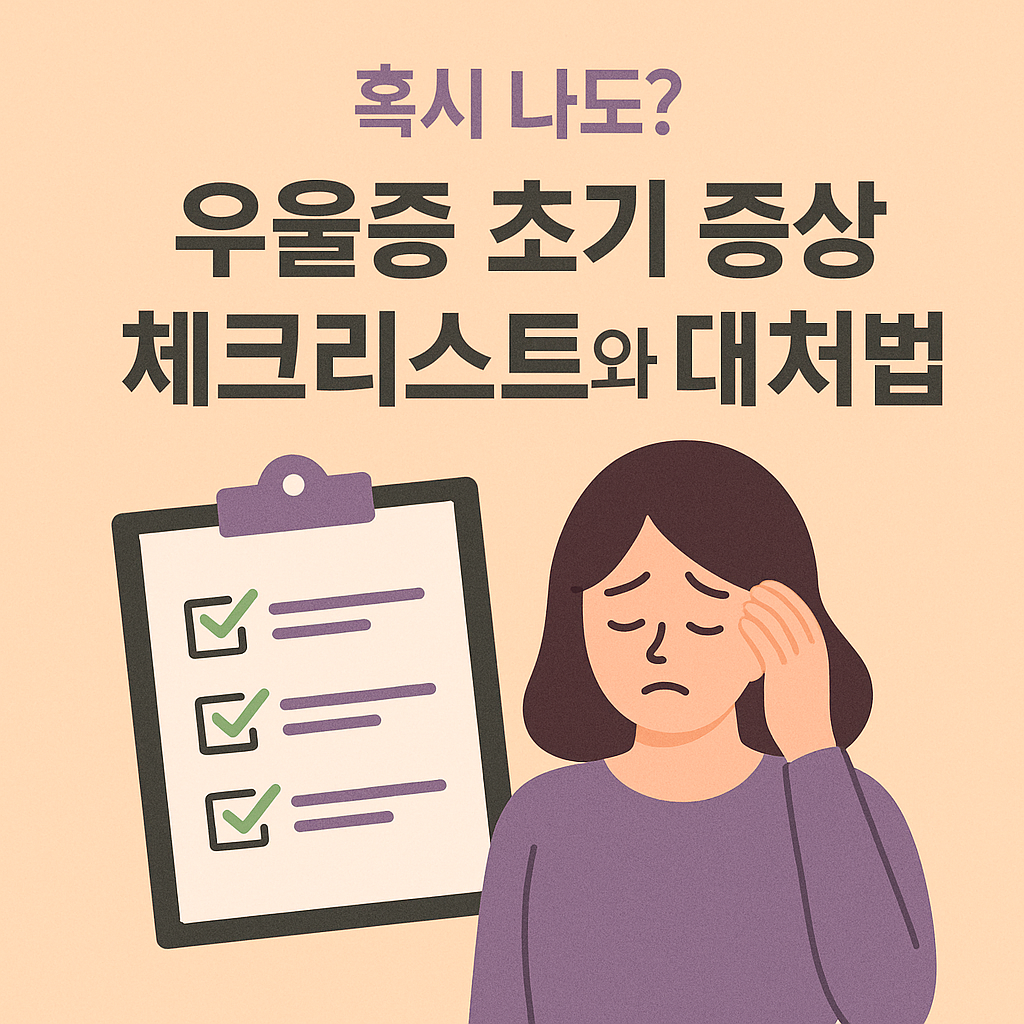 혹시 나도? 우울증 초기 증상 체크리스트와 대처법