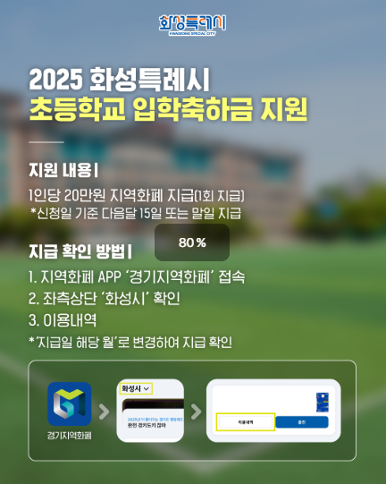 2025 화성시 초등학교 입학축하금 신청 방법 총정리