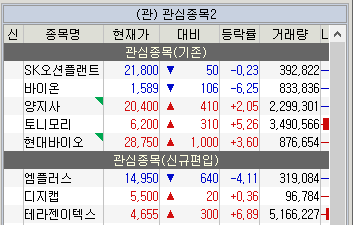 주식 관심종목
