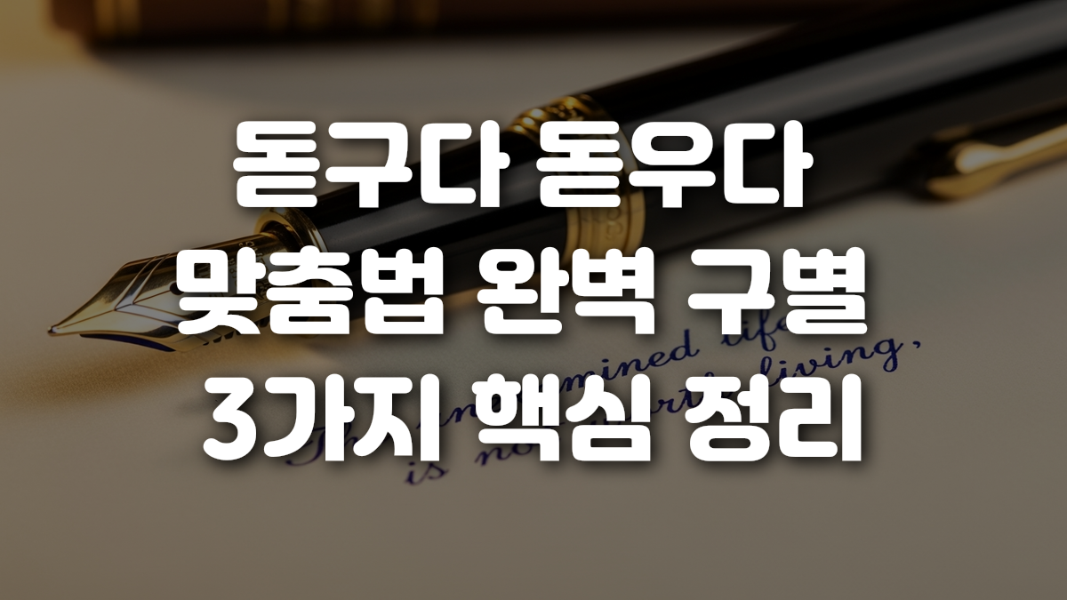돋구다 돋우다 맞춤법 완벽 구별 3가지 핵심 정리