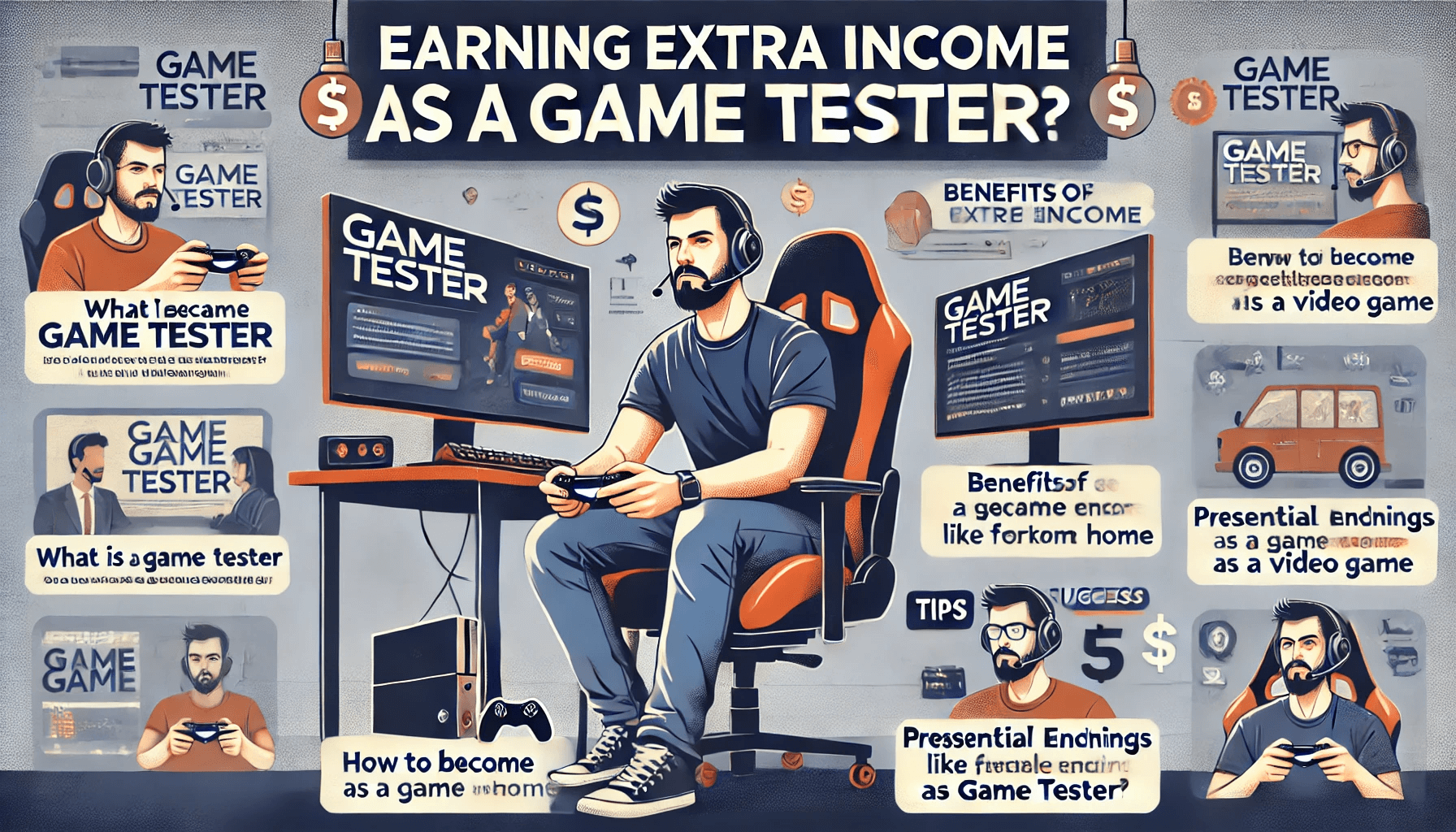 게임 테스터로 부업 관련이미지
