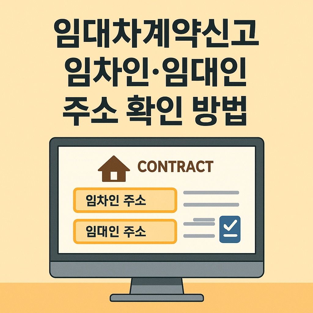임대차계약신고 임차인주소 임대인주소 확인 방법