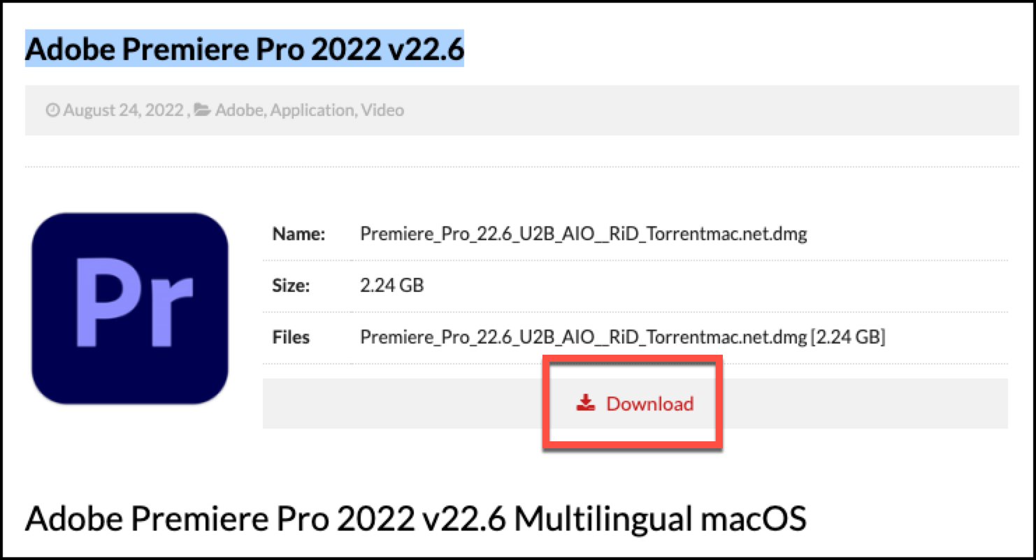 프리미어 프로 토렌트 다운로드