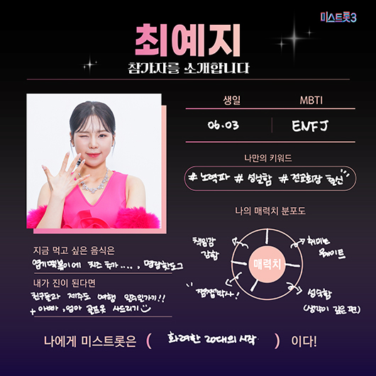 미스터트롯3 참가자 최예지