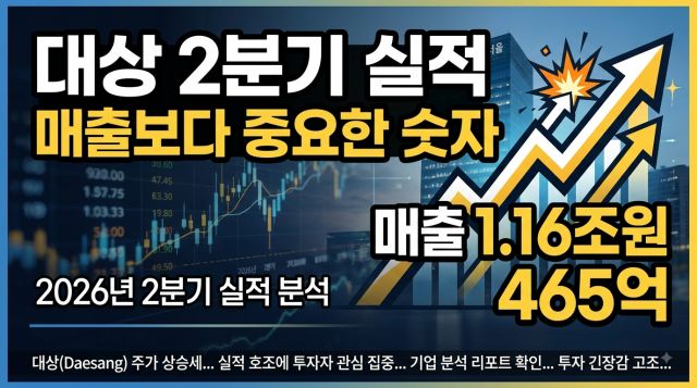 대상 2026년 2분기 매출 1조1658억원과 영업이익 465억원 실적 및 주가 영향 분석