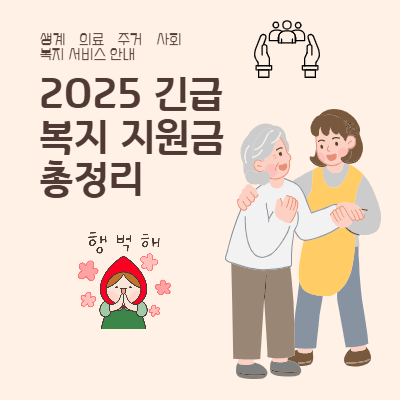 2025 긴급복지 지원금 총정리|생계·의료·주거·사회복지 서비스 안내