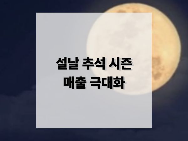 시즌 매출 극대화 전략 설날, 추석 매출 잡기