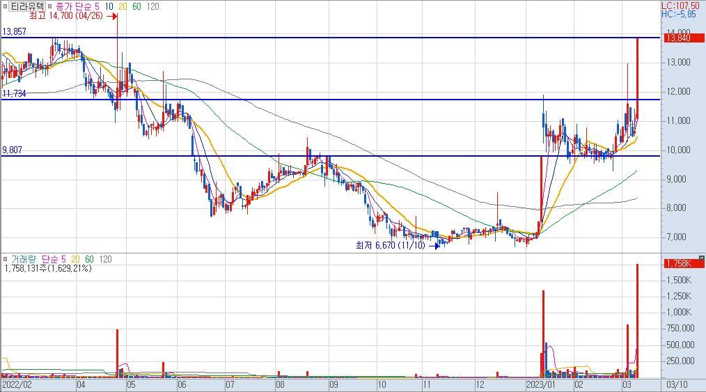 티라유텍의 일봉