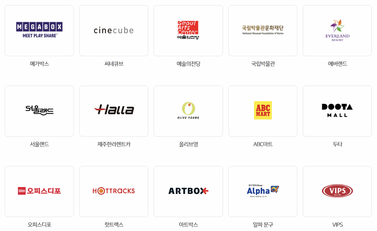 문화상품권 오프라인 사용처 이미지