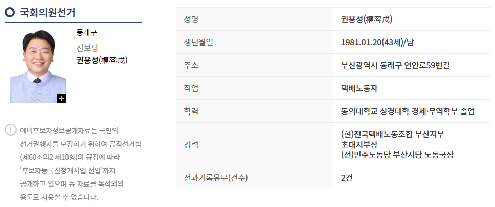 권용성 후보