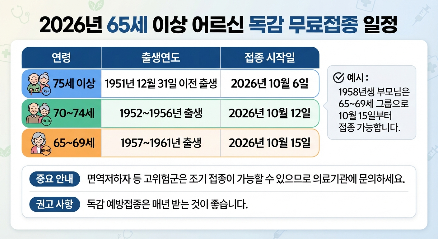 2026~2027 독감 국가예방접종 일정 확인하기