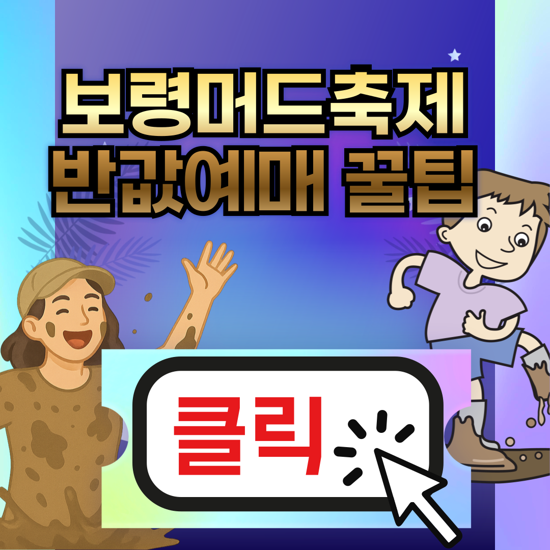 보령머드축제 2025 예매 꿀팁