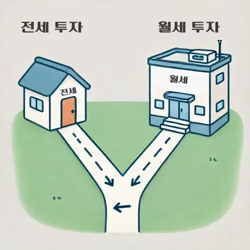 전세와 월세 두 가지 길 앞에서 고민하는 투자자