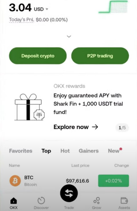 okx 앱 메인화면 펀딩 트레이딩