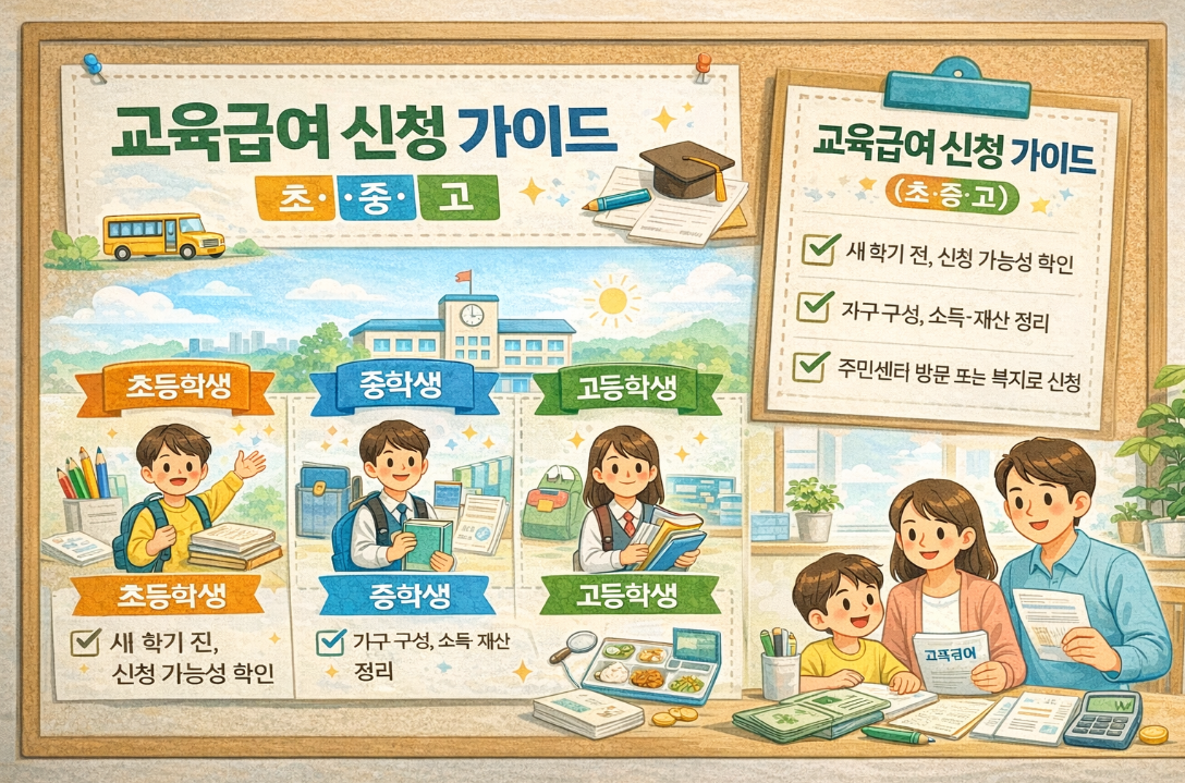 교육급여(초&middot;중&middot;고) 지원 항목과 지급 시기