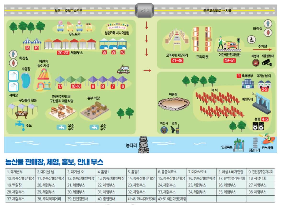 농다리축제 행사장 안내도