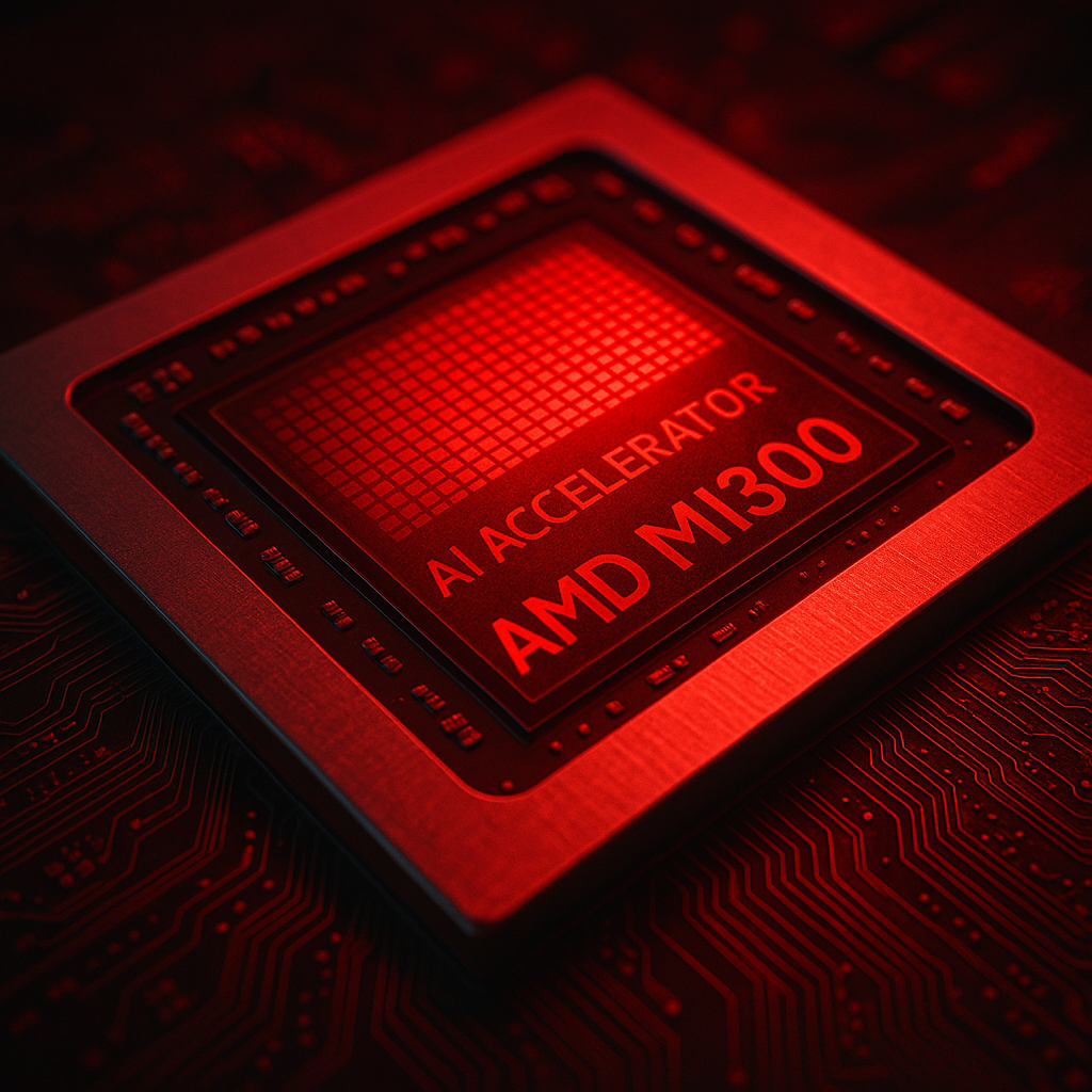 AMD MI300 AI 가속기 칩 매크로 이미지
