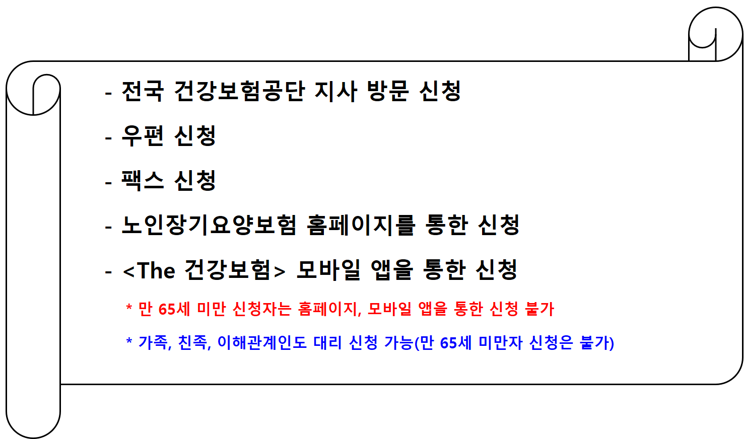 노인장기요양등급 인정신청 방법