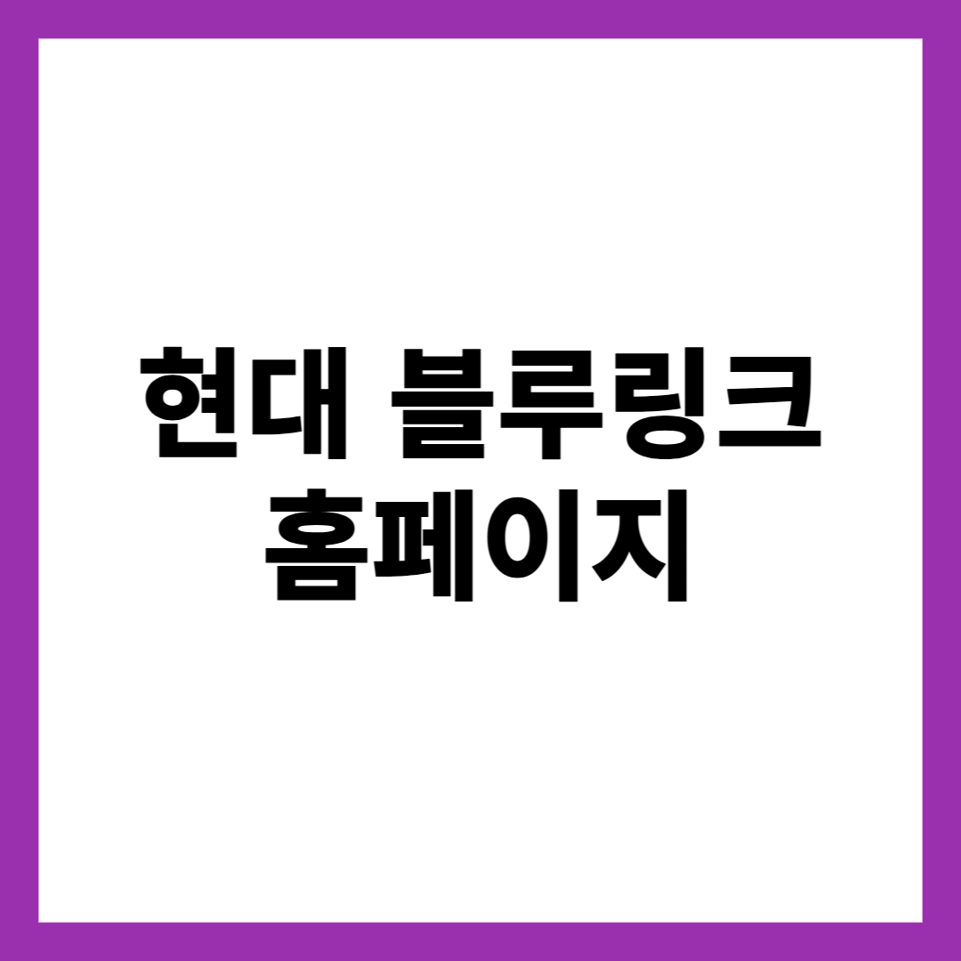 현대 블루링크 홈페이지