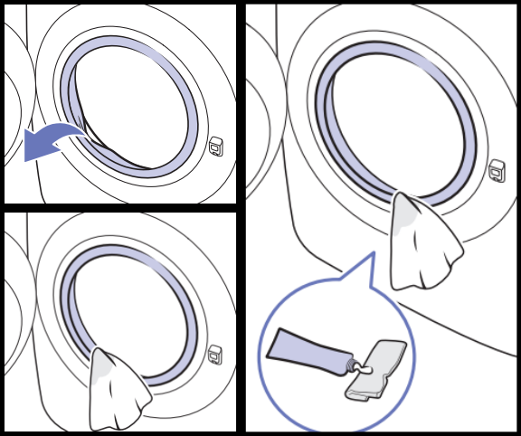 문 고무패킹 청소하기