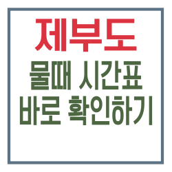 2023년 제부도 물 때 시간표