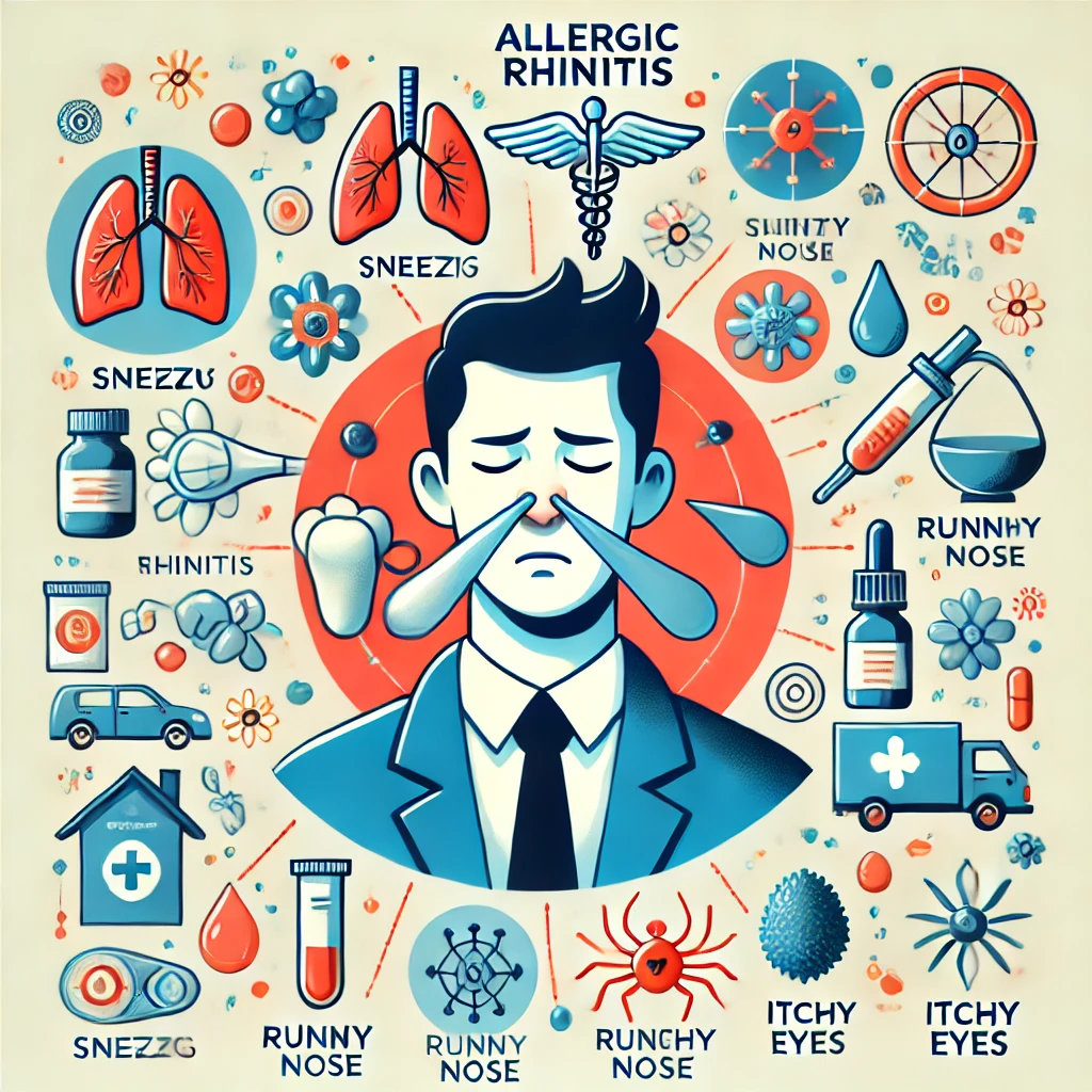 알레르기 비염의 증상을 시각적으로 표현한 그림