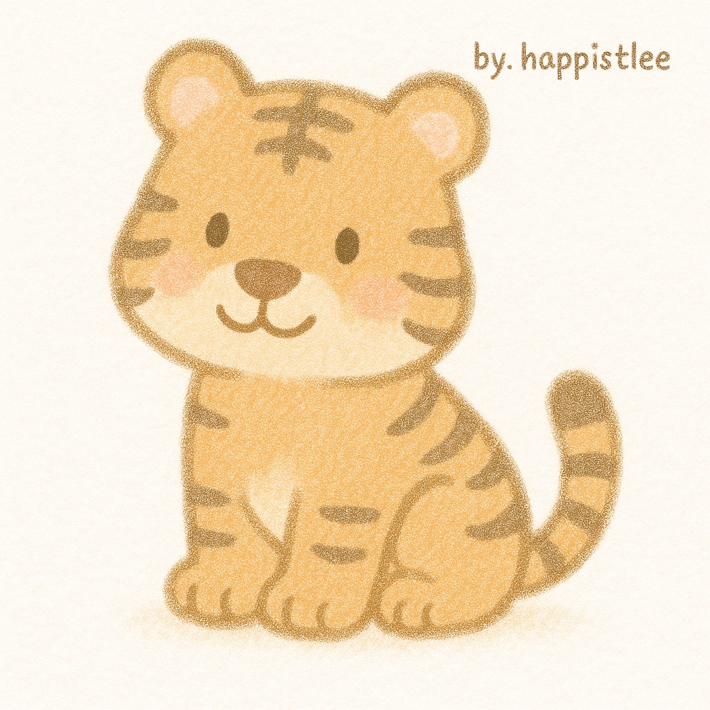 호랑이띠를 상징하는 일러스트 이미지