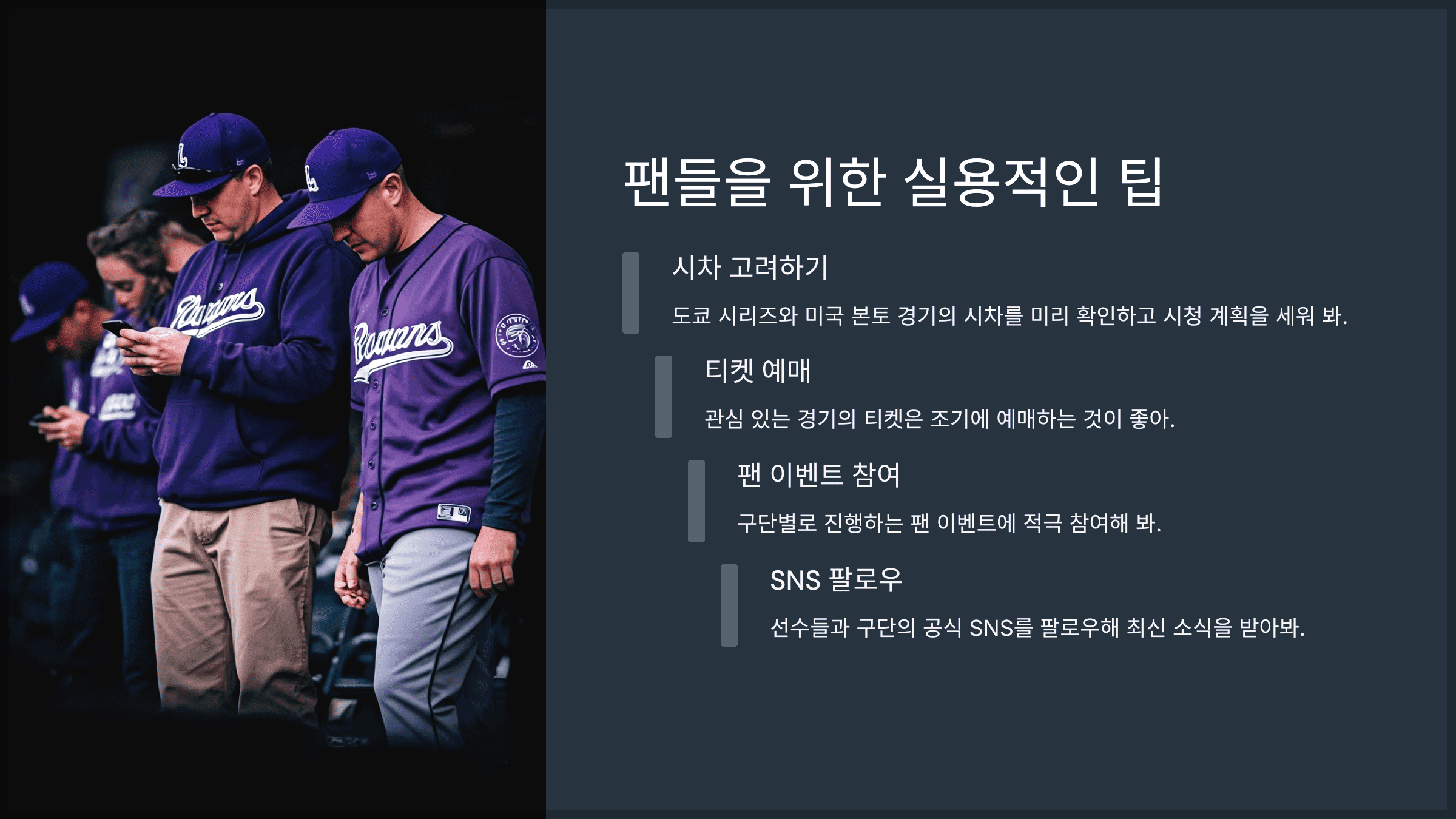 팬들을 위한 실용적인 팁