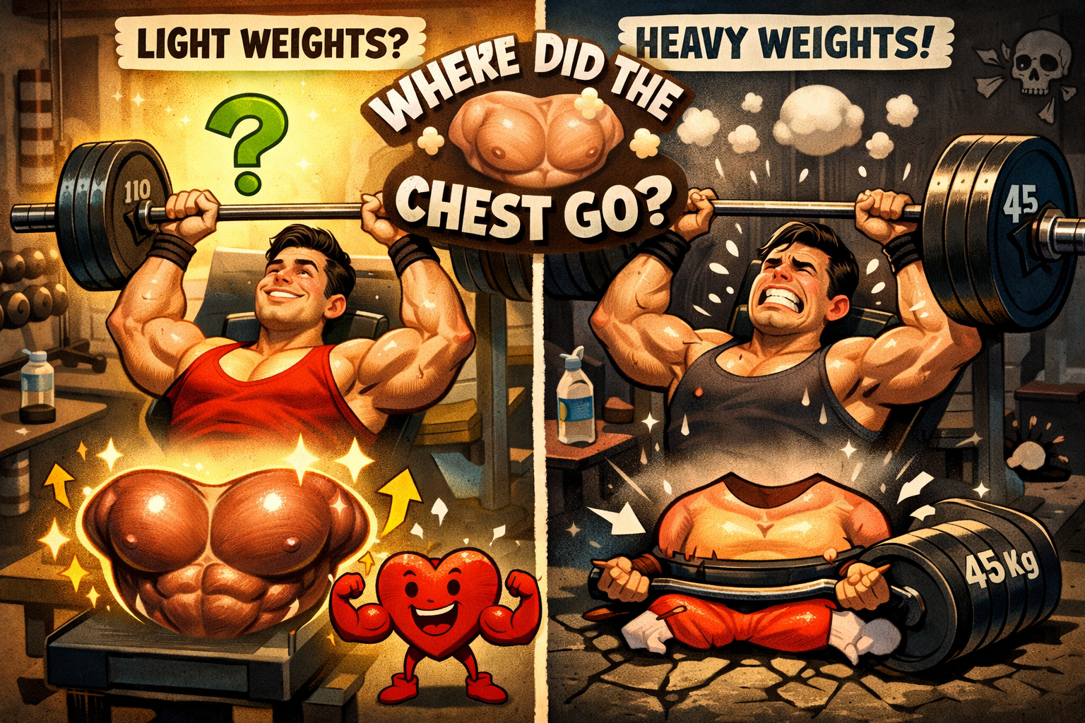 문제 제기:
왜 무게를 올릴수록 가슴이 사라지는가