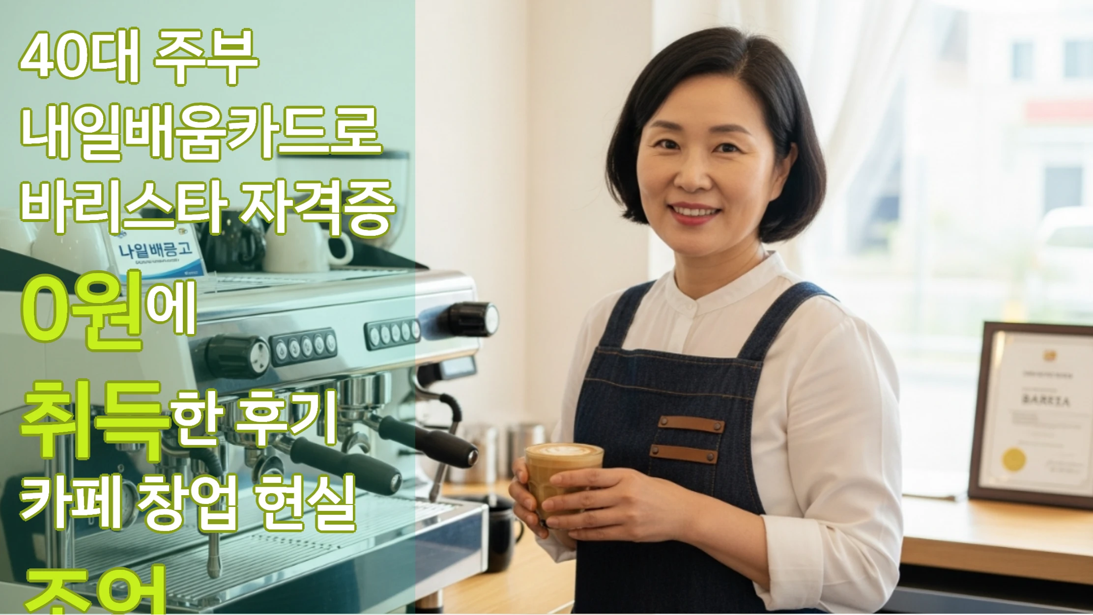 40대 주부, 내일배움카드로 바리스타 자격증 0원에 취득한 후기 (카페 창업 현실 조언)