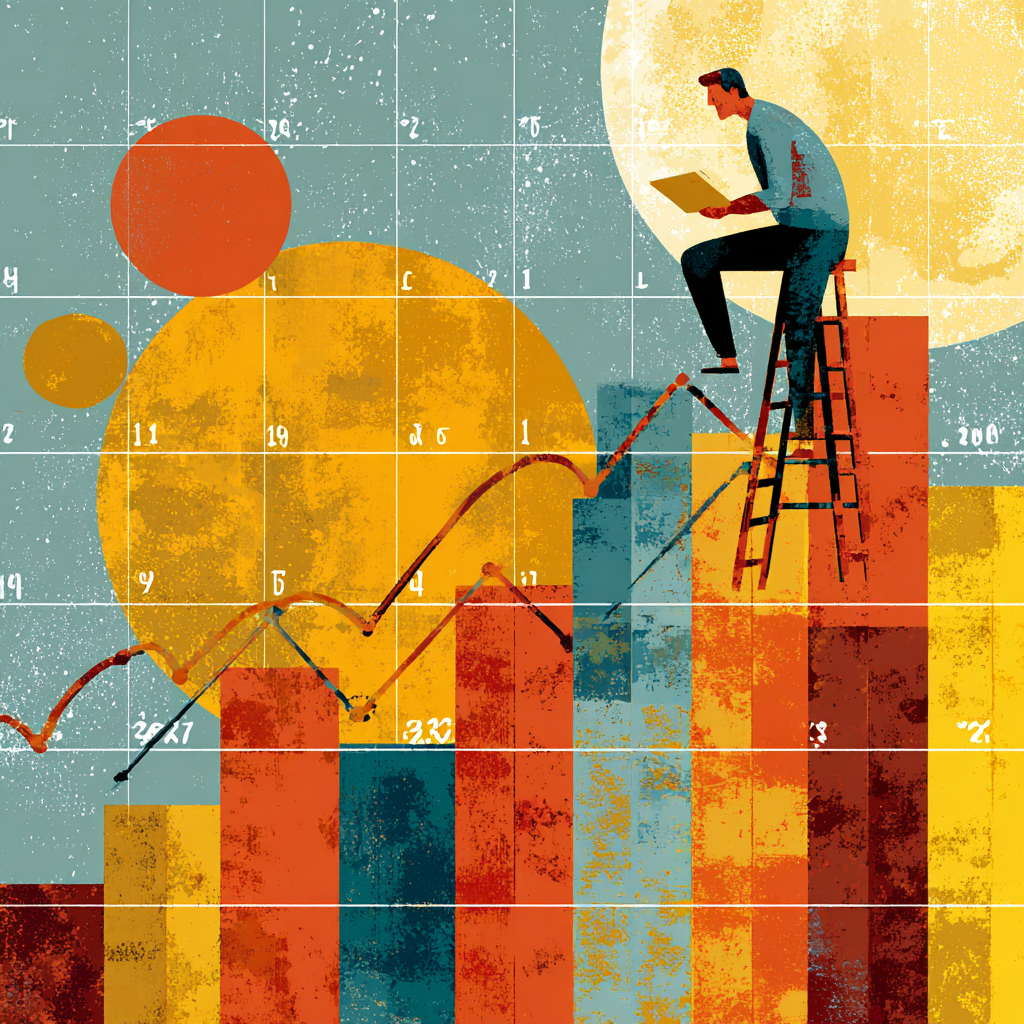 부업 습관을 꾸준히 이어가며 성장하는 사람의 일러스트