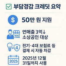  500&amp;#44;000원 부담경감 크레딧 신청 방법 총정리 (2025년 소상공인 지원) 