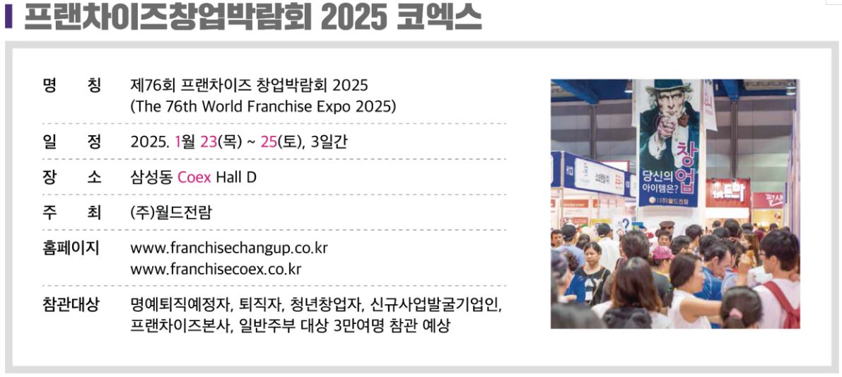 프랜차이즈 창업 아이템 트렌드